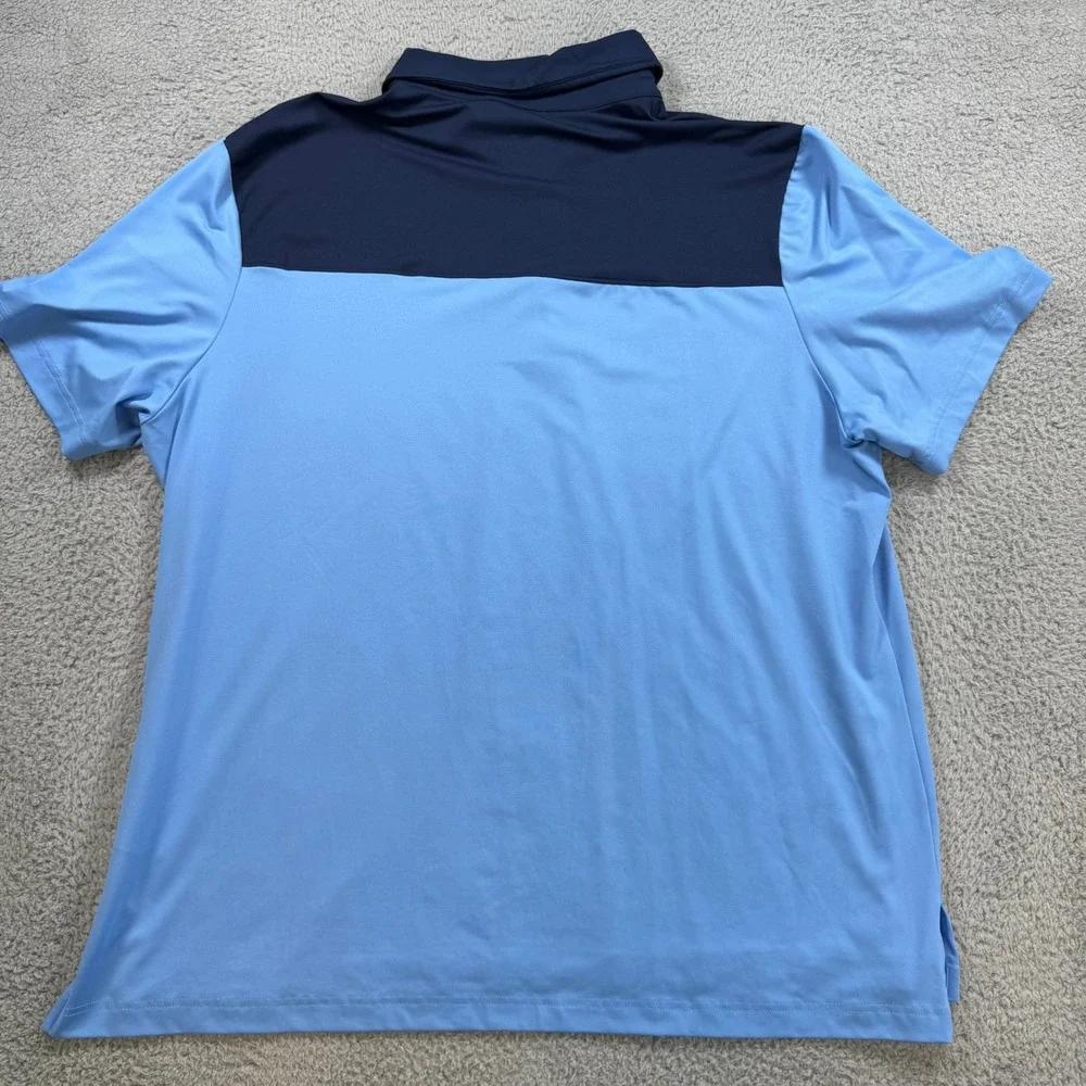 Jordan UNC Tar Heels Dri-FIT Polo Shirt Mens XXL Blue Navy Colorblock 10594